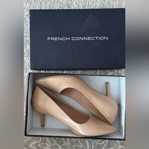 French Connection Women's Beige/Nude 3in Closed Toe Pointed Heels, Size 9